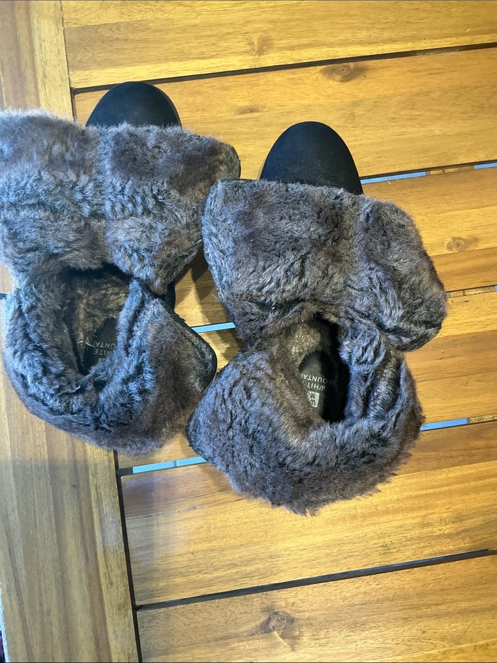 White Mountain Black Faux Suede Faux Fur Ankle Booties with Buckle - Picture 8 of 10